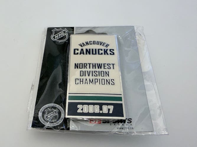 Authentic NHL Vancouver Canucks Northwest Division Champions 06/07 Pin NEW