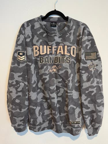 Buffalo Bandits Men’s Large Gray Camo Crewneck Sweatshirt