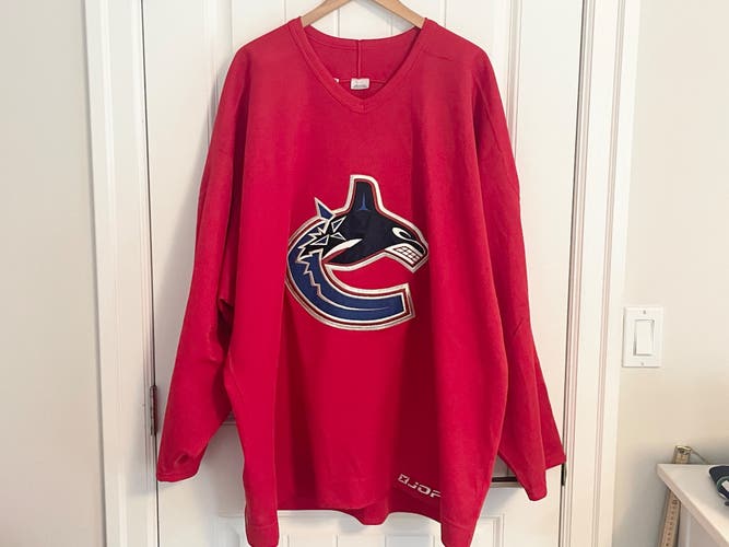 Authentic Jofa Vancouver Canucks West Coast Express Practice Red Jersey Size 58