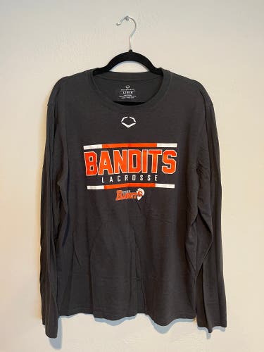 Buffalo Bandits Gray Large Men's EvoShield Long Sleeve Shirt