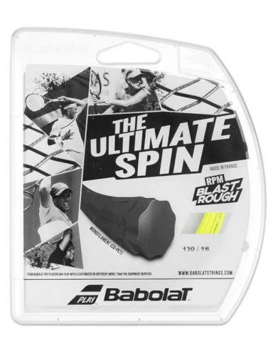 3 SETS: BABOLAT RPM BLAST ROUGH (16g / 130) YELLOW POLYESTER TENNIS STRINGS