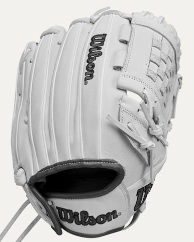 Used Wilson A1000 P12 Rh Throw Fastpitch Gloves White 12" 11851-s000035517