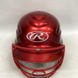 Used Rawlings Cbhn R2 Helmet Batting Helmet W Mask Red Md 11851-s000047011