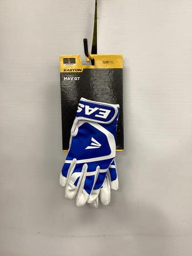 New Easton Mav Gt Bb Sb Batting Gloves White And Royal Blue Lg 11851-easmavgtybgwhryl