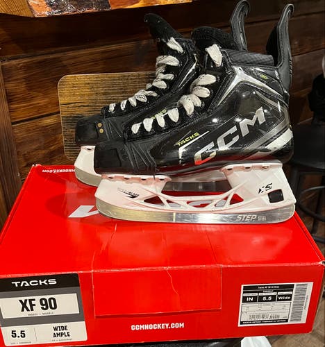 Black/Gray 2025 CCM Tacks XF 90 Hockey Skates