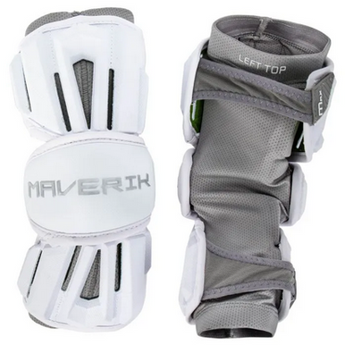New Maverik Max Lacrosse Arm Pads Guards White Lg 11851-mav3003878l