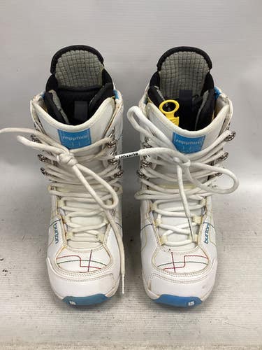 Used Burton Sapphire Womens Snowboard Boots White Senior 5 11851-s000041057