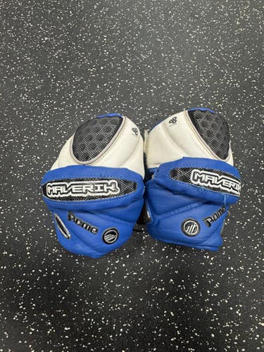 Used Maverik Rome Elbow Lacrosse Arm Pads Guards White Black Royal Lg 11849-s000010283