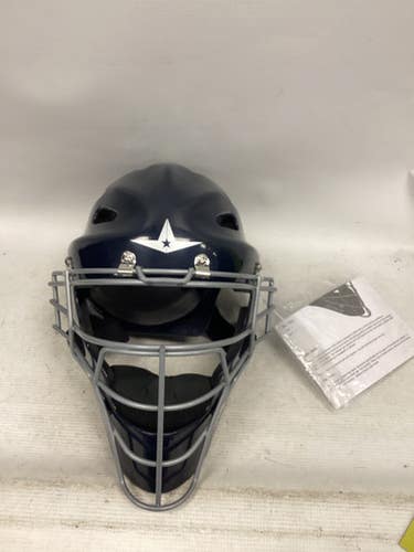 Used All Star Mvp-3-sml Catchers Helmet W Mask Navy Blue Fits All 11851-s000040232