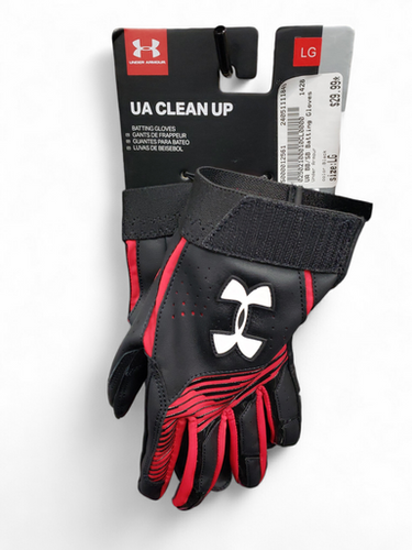 Used Under Armour Bb Sb Batting Gloves Black Lg 11849-s000012561