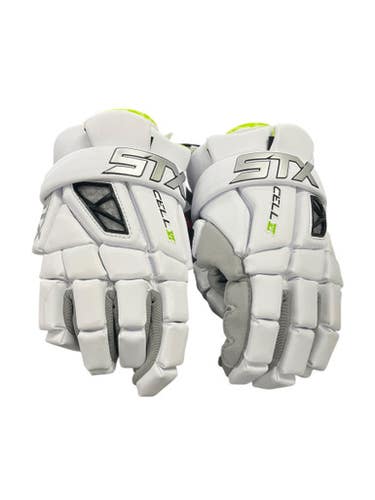 Used Stx Cell Vi Gloves Lacrosse Gloves Mens White Sm 11849-s000024397