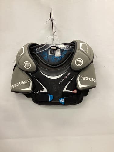Used Maverik Charger Lacrosse Shoulder Pads Black Lg 11851-s000033751
