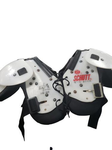 Used Schutt Jr Blocker Fb Shoulder Pads White Sm 11849-s000022086