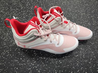Under Armour Command Mc Mid Lax Cleats Mens Cardinal And White Senior 13 11849-s000033999