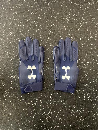 Used Under Armour Spotlight Fb Gloves Navy Blue Lg 11849-s000032267