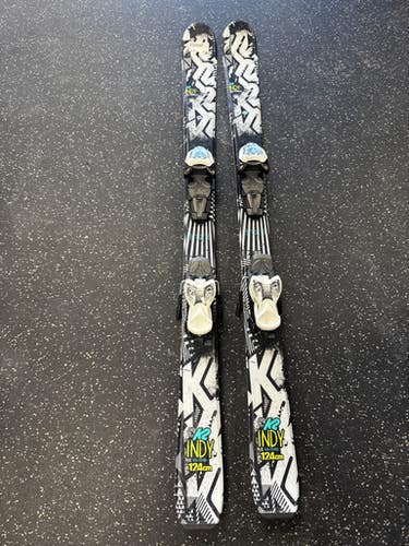 Used K2 Indy Boys Dh Ski Binding Black 124 Cm 11849-s000035707