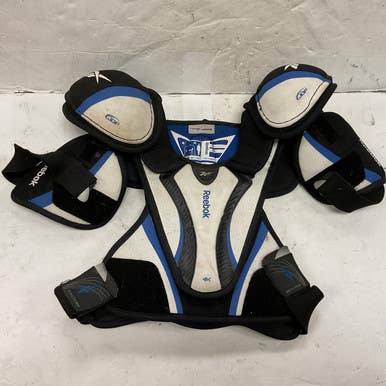 Used Reebok 4k Junior Shoulder Pads White Black Royal Sm 11855-s000182119