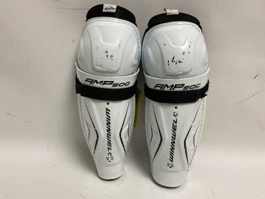 Used Winnwell Amp 500 Junior Shin Guards White 12" 11855-s000182591