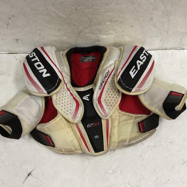 Used Easton Synergy 650 Junior Shoulder Pads White Black Red Md 11855-s000189857