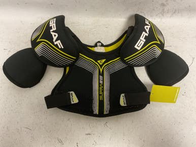 Used Graf Supra G15 Youth Shoulder Pads White Black Yellow Lg 11855-s000175521