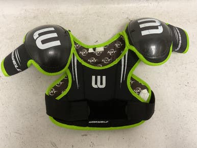 Used Winnwell Youth Shoulder Pads Black And Neon Green Md 11855-s000177593