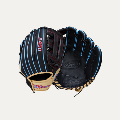 New A450 Blk Red 11" Lht Baseball Glove 11855-wil10397911