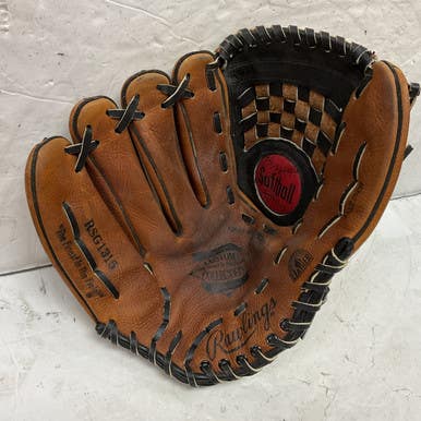Used Rawlings Softball Rsg1315 Slowpitch Glove Lh Throw Brown 13 1 2" 11855-s000192076