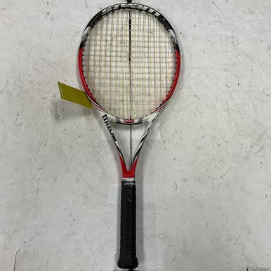 Used Wilson Steam 105s Adult Tennis Racquet Red 4 3 8" 11855-s000195845