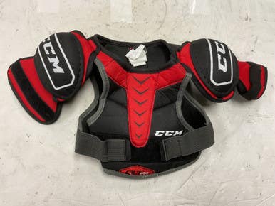 Used Ccm Qlt 230 Youth Shoulder Pads Black And Red Md 11855-s000197167