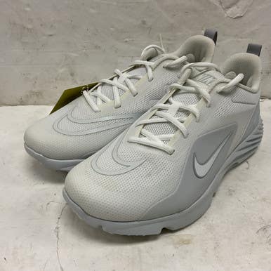 Used Nike Alpha Huarache 8 Pro Cz6559-110 Lax Cleats Mens White Senior 8.5 11855-s000198102