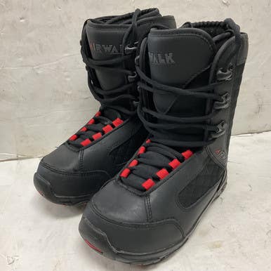 Used Airwalk Vantage Boys Snowboard Boots Black And Red Junior 03 11855-s000198097