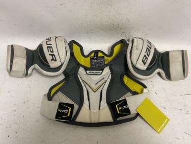 Used Bauer Supreme S170 Youth Shoulder Pads White Black Yellow Lg 11855-s000198241