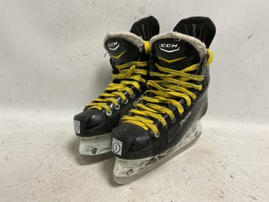 Used Ccm Tacks 6052 Junior Hockey Skate White Black Yellow Junior 03 11855-s000199057