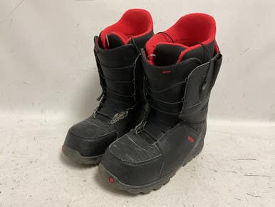 Used Burton Mens Moto Mens Snowboard Boots Black And Red Senior 13 11855-s000199587