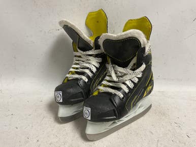 Used Ccm Super Tacks 9350 Youth Hockey Skate White Black Yellow Youth 11.0 11855-s000200677