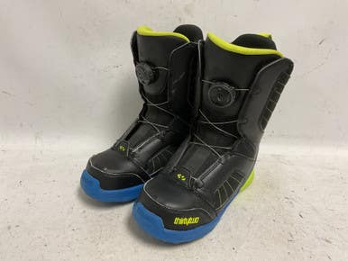 Used Thirtytwo Kida Boa Boys Snowboard Boots Black And Carolina Blue Junior 04 11855-s000200743