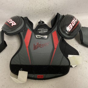 Used Bauer Lil Sport Youth Shoulder Pads Black And Grey Md 11855-s000201763