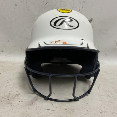 Used Rawlings Mach Fastpitch Batting Helmet W Mask White M L 11855-s000179192