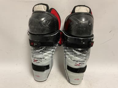 Used Bauer Vapor X5.0 Junior Shin Guards White Black Red 11" 11855-s000184717