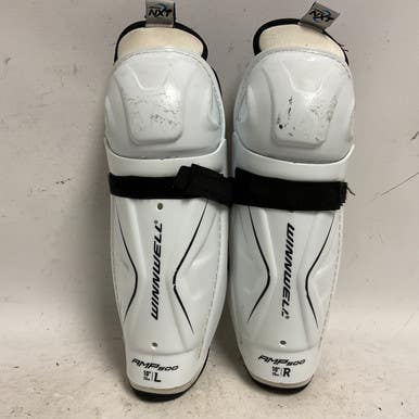 Used Winnwell Amp 500 Junior Shin Guards White 10" 11855-s000191302