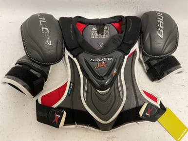 Used Bauer Vapor 1x Junior Shoulder Pads Black And Red Md 11855-s000192357