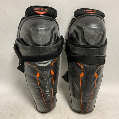 Used Bauer Supreme One.4 Junior Shin Guards Black And Orange 10" 11855-s000192553