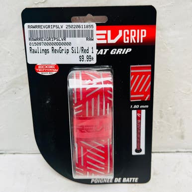 New Rawlings Revgrip Sil Red 1.8mm Bat Grip 11855-tnrrrevgripslr