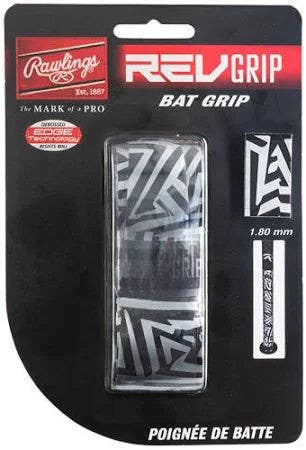New Rawlings Revgrip Sil Blk 1.8mm Bat Grip 11855-tnrrrevgripslvb