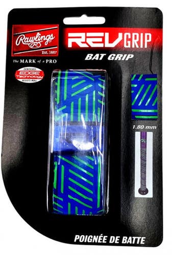 New Rawlings Revgrip Grn Blu 1.8mm Bat Grip 11855-tnrrrevgriplgrn