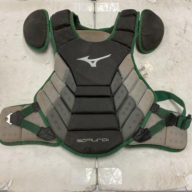 Used Mizuno Samurai 16” Catchers Chest Protector Black And Green Adult 11855-s000200478