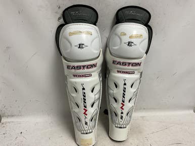 Used Easton Synergy St4 Senior Shin Guards White And Grey 17" 11855-s000204033