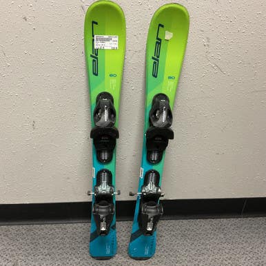 Used Elan Pinball Boys Dh Ski Binding Green And Royal Blue 80 Cm 11855-s000204431