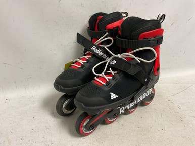Used Rollerblade Microblade 5-8 Senior Rec Fitness Skates Red Adjustable 11855-s000204462