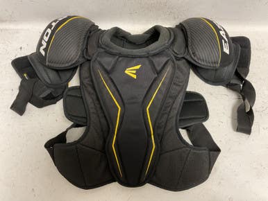 Used Easton Stealth 75s Senior Shoulder Pads Black And Yellow Lg 11855-s000204479